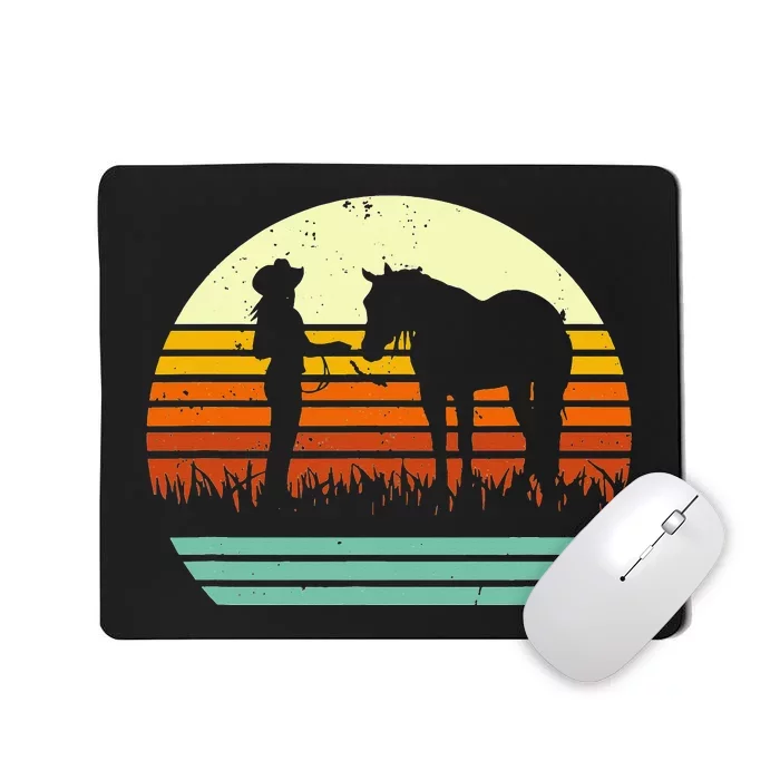 Western Cow Halter Horse Retro Sunset Vintage Style Mousepad