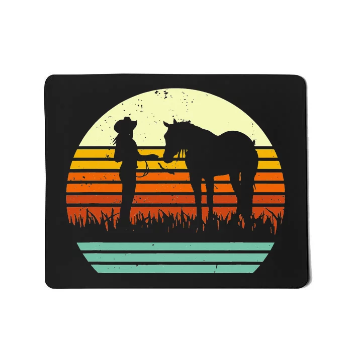 Western Cow Halter Horse Retro Sunset Vintage Style Mousepad