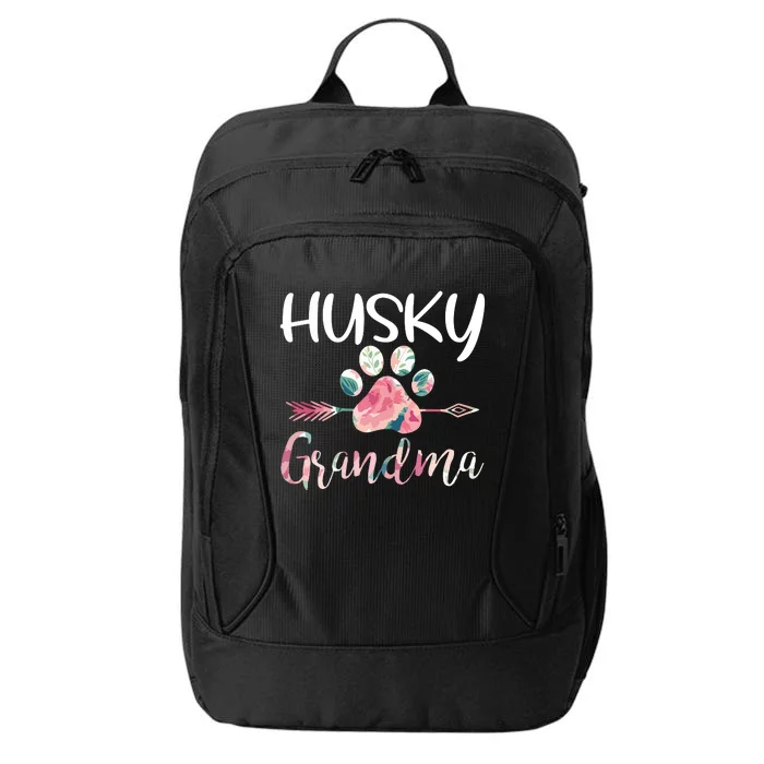 Womens Cute Husky Grandma Siberian Husky Lover Costume Dog Paw City Backpack