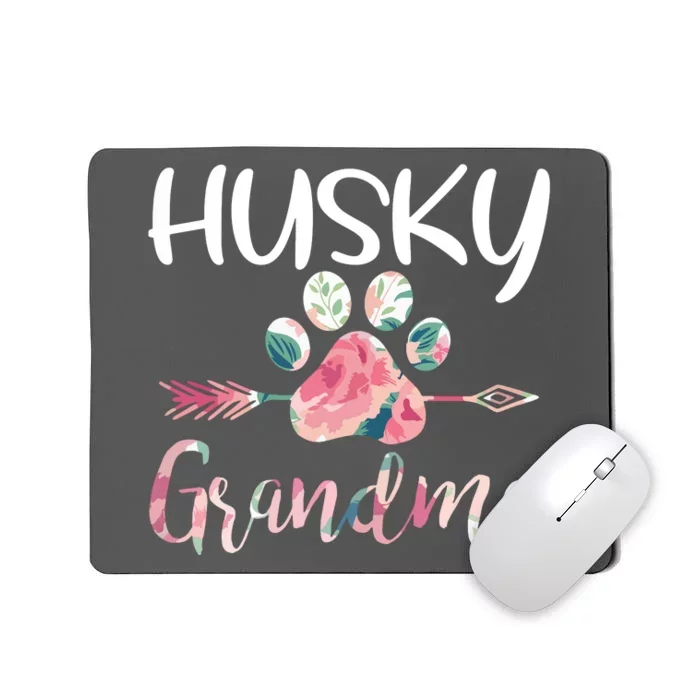 Womens Cute Husky Grandma Siberian Husky Lover Costume Dog Paw Mousepad