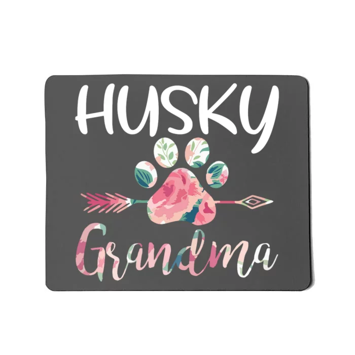 Womens Cute Husky Grandma Siberian Husky Lover Costume Dog Paw Mousepad