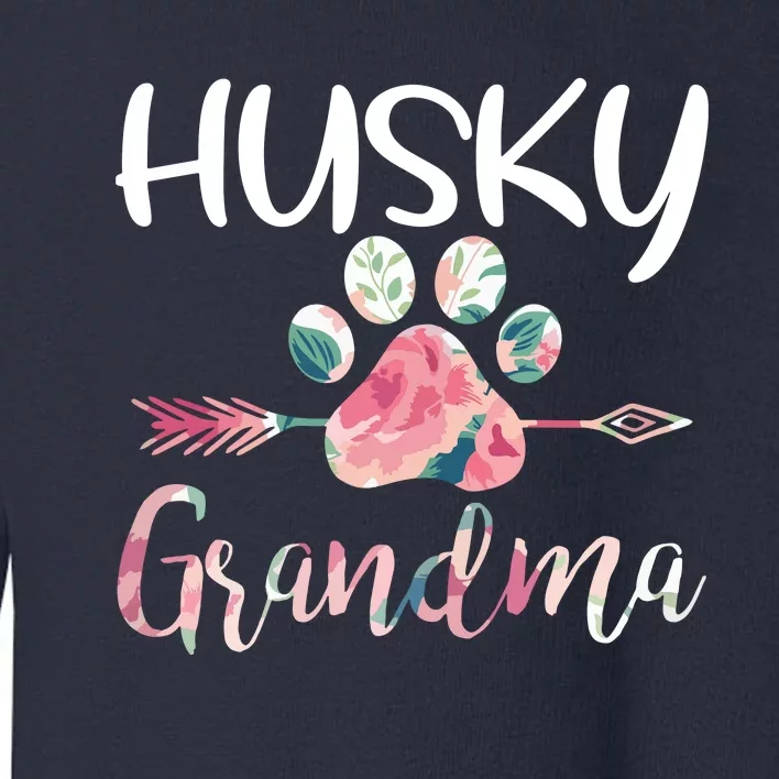 Womens Cute Husky Grandma Siberian Husky Lover Costume Dog Paw Toddler Sweatshirt