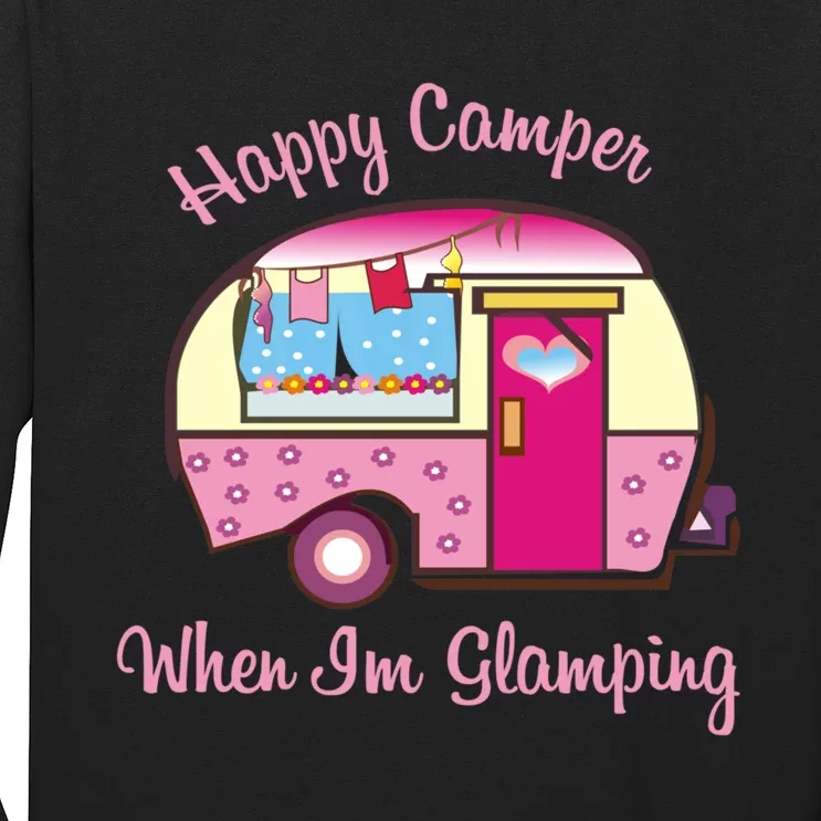 Wo Camping Hoodie Happy Camper When I'm Glamping Long Sleeve Shirt