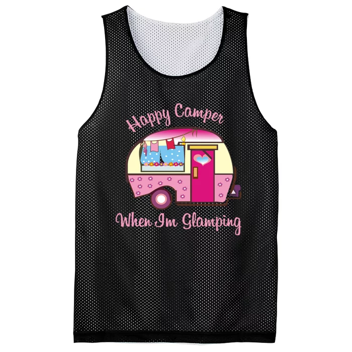 Wo Camping Hoodie Happy Camper When I'm Glamping Mesh Reversible Basketball Jersey Tank