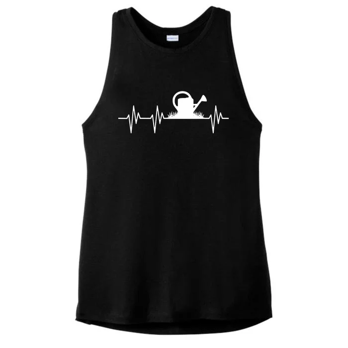 Watering Can Heartbeat Gardening Gardener Ladies Tri-Blend Wicking Tank