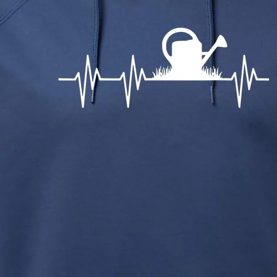 Watering Can Heartbeat Gardening Gardener Performance Fleece Hoodie