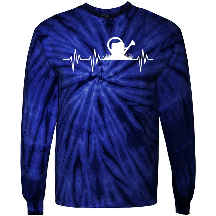 Watering Can Heartbeat Gardening Gardener Tie-Dye Long Sleeve Shirt