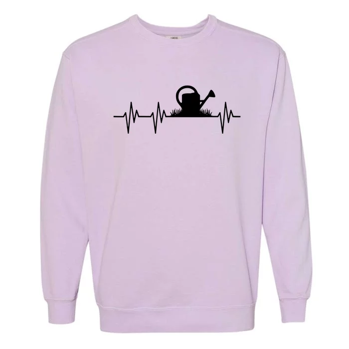 Watering Can Heartbeat Gardening Gardener Garment-Dyed Sweatshirt