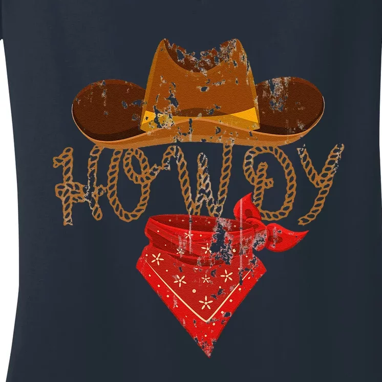 Western Cowboy Howdy Women's V-Neck T-Shirt