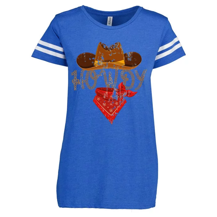 Western Cowboy Howdy Enza Ladies Jersey Football T-Shirt