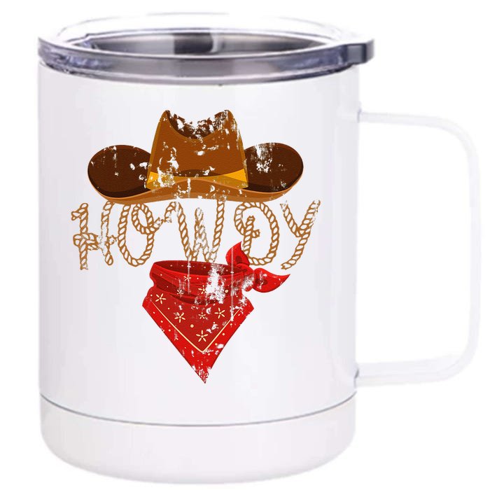 Western Cowboy Howdy Front & Back 12oz Stainless Steel Tumbler Cup