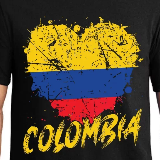 Women Colombia Heart Flag Pajama Set