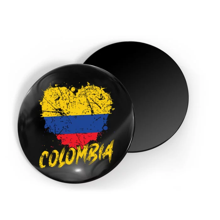 Women Colombia Heart Flag Magnet