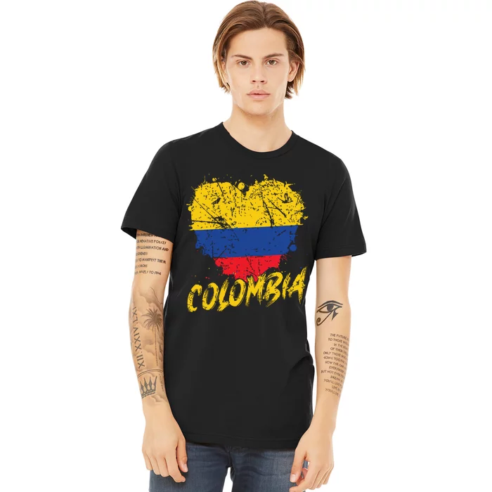 Women Colombia Heart Flag Premium T-Shirt