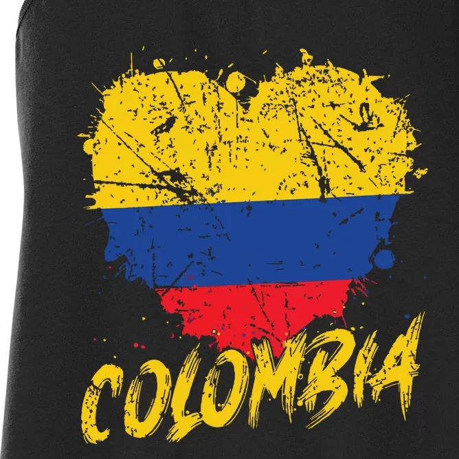 Women Colombia Heart Flag Women's Racerback Tank