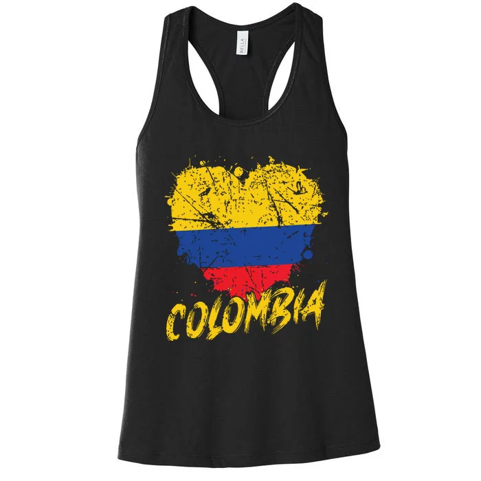 Women Colombia Heart Flag Women's Racerback Tank