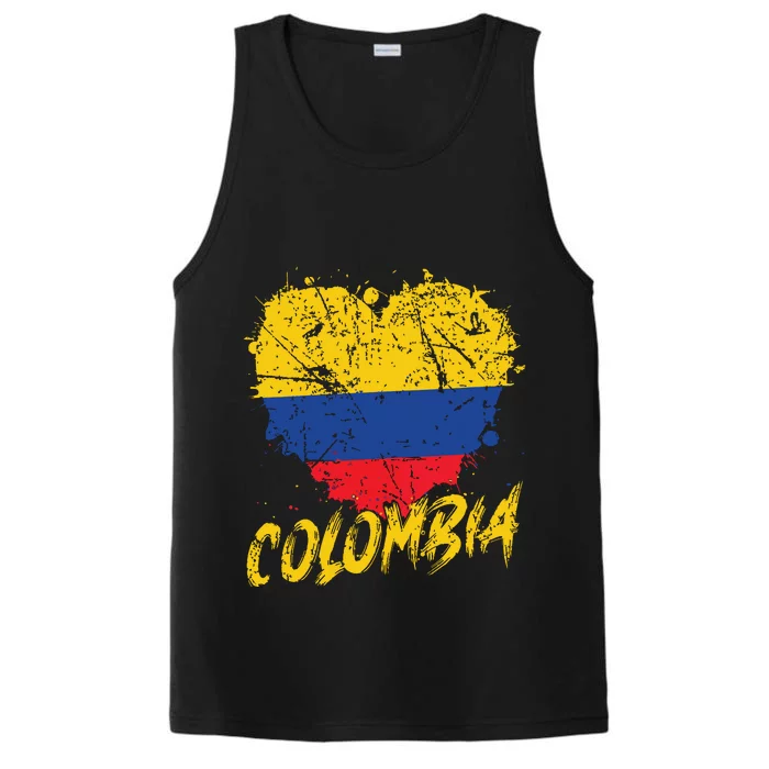 Women Colombia Heart Flag Performance Tank