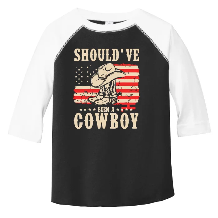 Western Cowboy Hat Boots I Should Have Been A Cowboy Toddler Fine Jersey T-Shirt