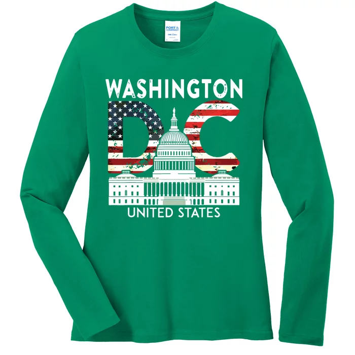 Washington Capitol Hill Souvenir Gift Washington Dc Ladies Long Sleeve Shirt