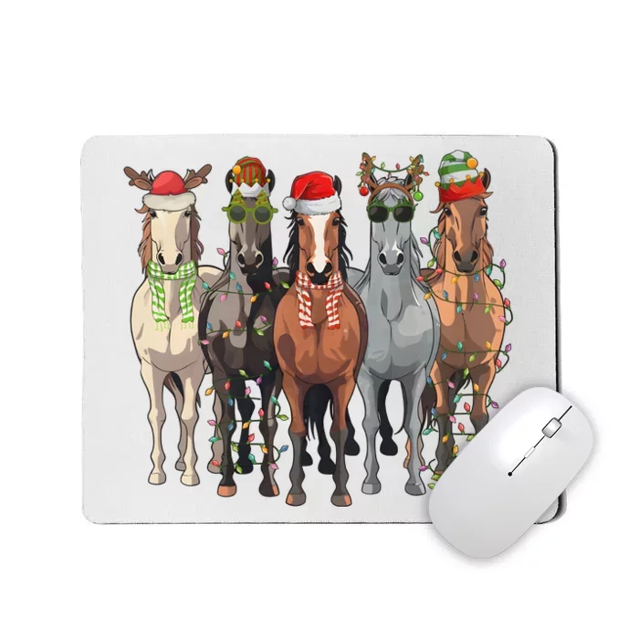 Western Christmas Horse Lover Happy Santa Claus Mousepad