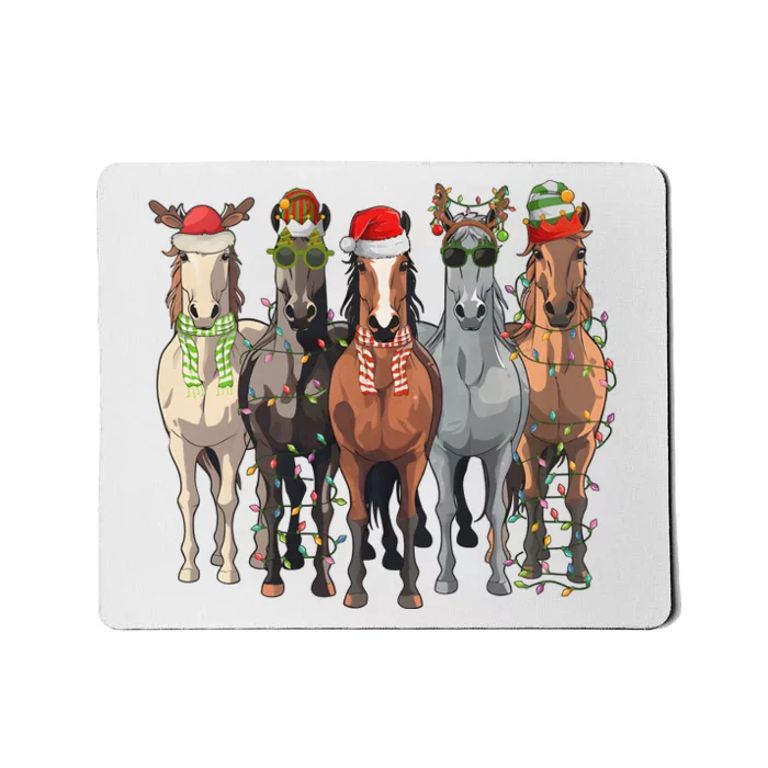 Western Christmas Horse Lover Happy Santa Claus Mousepad