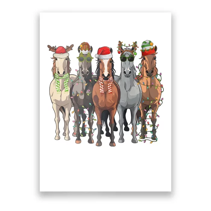 Western Christmas Horse Lover Happy Santa Claus Poster