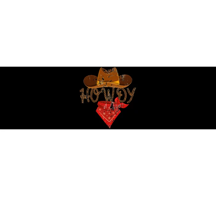 Western Cowboy Howdy Classic Fit Black Polyester & Cotton Bumper Sticker