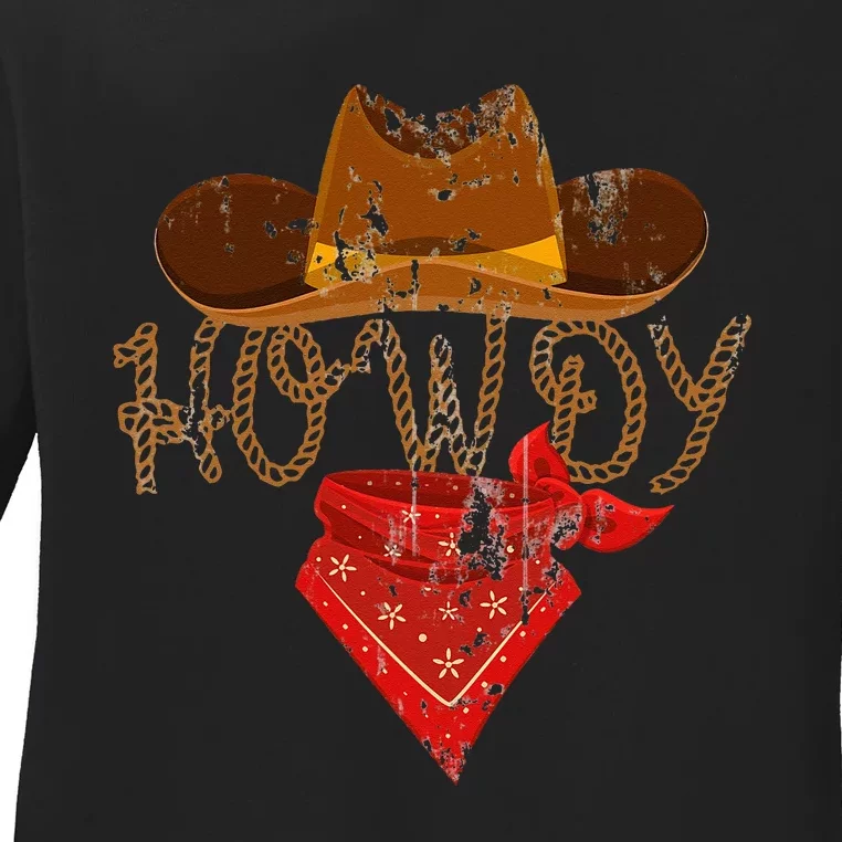 Western Cowboy Howdy Classic Fit Black Polyester & Cotton Ladies Long Sleeve Shirt