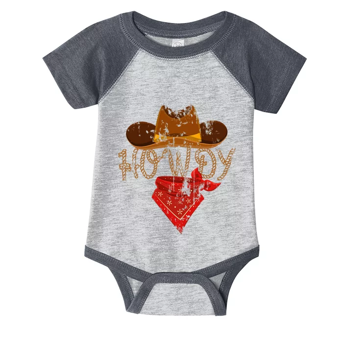 Western Cowboy Howdy Classic Fit Black Polyester & Cotton Infant Baby Jersey Bodysuit