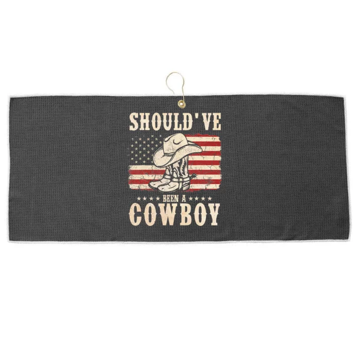 Western Cowboy Hat Boots I Should Have Been A Cowboy Large Microfiber Waffle Golf Towel