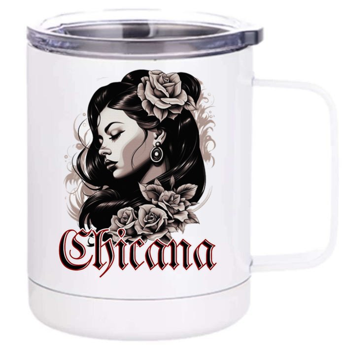 WomanS Chola Hispanic Latino Mexican Chicano Cholo Chicana Front & Back 12oz Stainless Steel Tumbler Cup