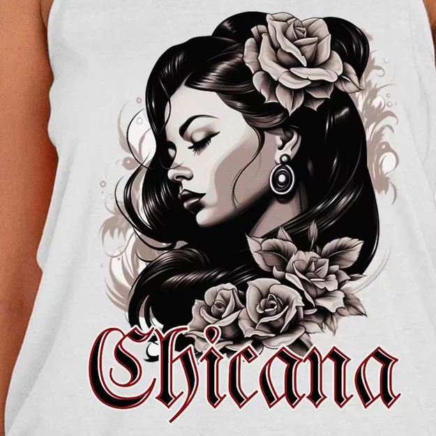 WomanS Chola Hispanic Latino Mexican Chicano Cholo Chicana Women's Knotted Racerback Tank