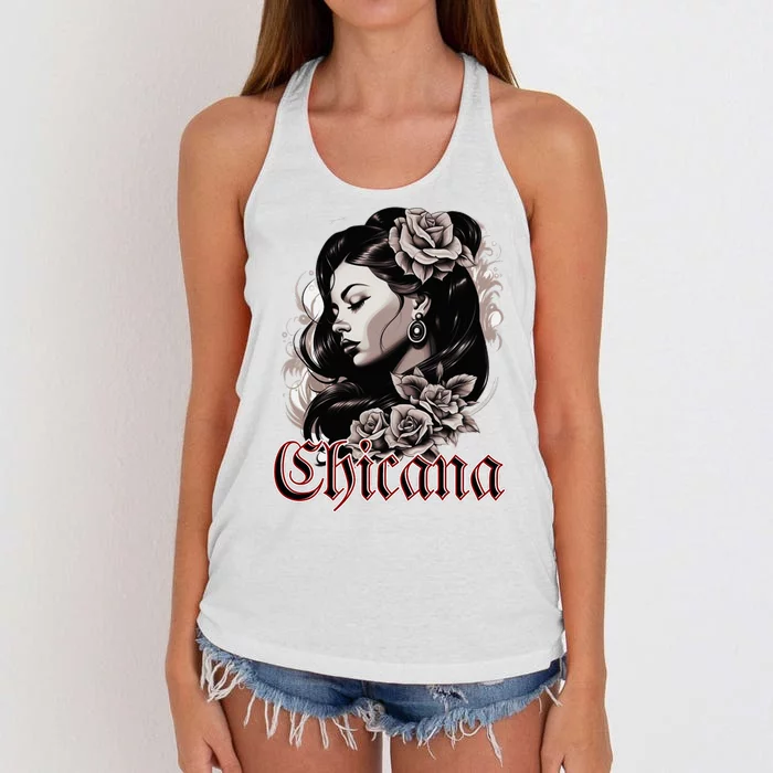 WomanS Chola Hispanic Latino Mexican Chicano Cholo Chicana Women's Knotted Racerback Tank