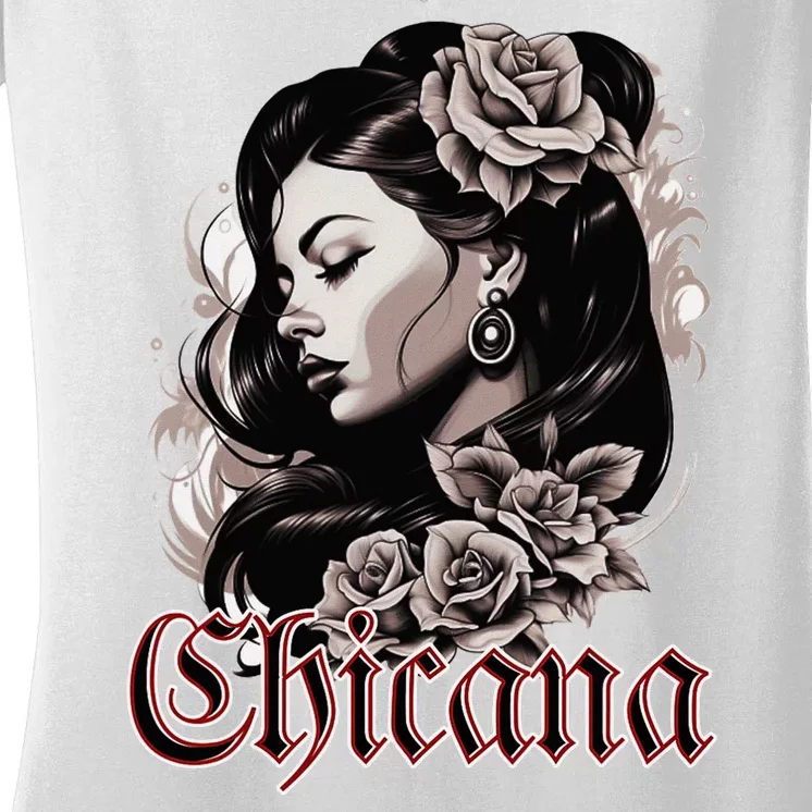 WomanS Chola Hispanic Latino Mexican Chicano Cholo Chicana Women's V-Neck T-Shirt