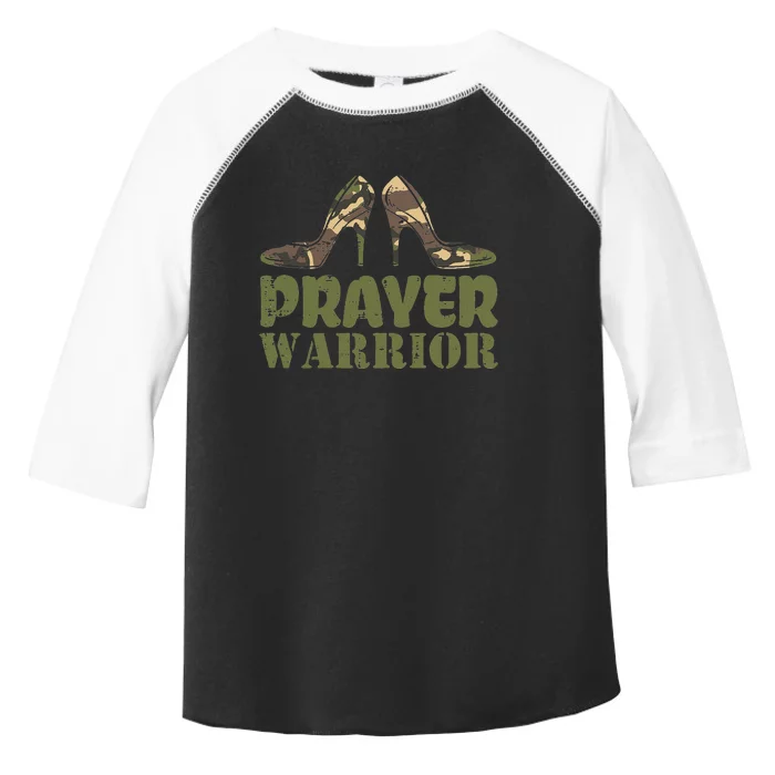 Womens Camo Heels Prayer Warrior Faith God Jesus Christian Women Toddler Fine Jersey T-Shirt