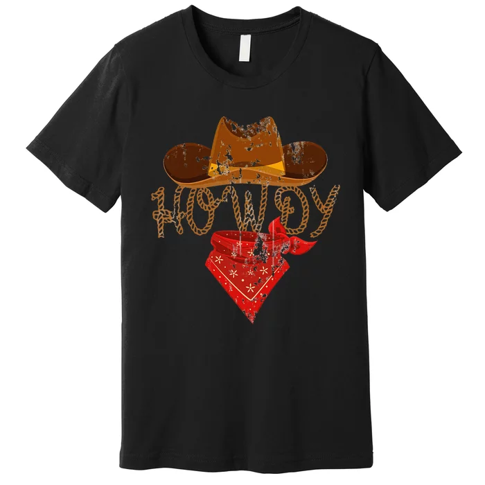 Western Cowboy Howdy Premium T-Shirt