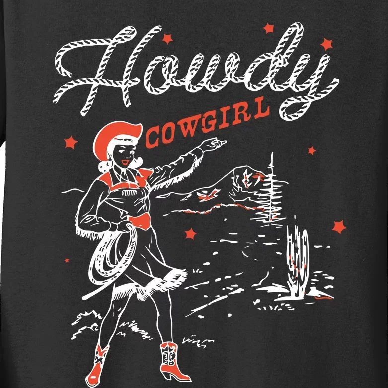 Western Cowgirl Howdy Western Nashville Kids Long Sleeve Shirt