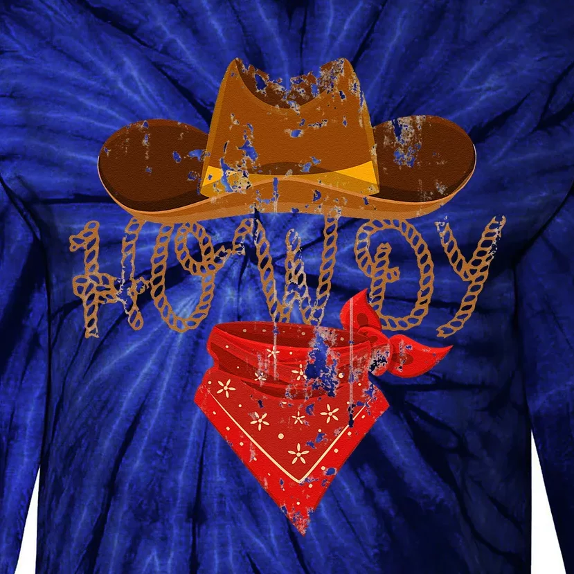 Western Cowboy Howdy Tie-Dye Long Sleeve Shirt