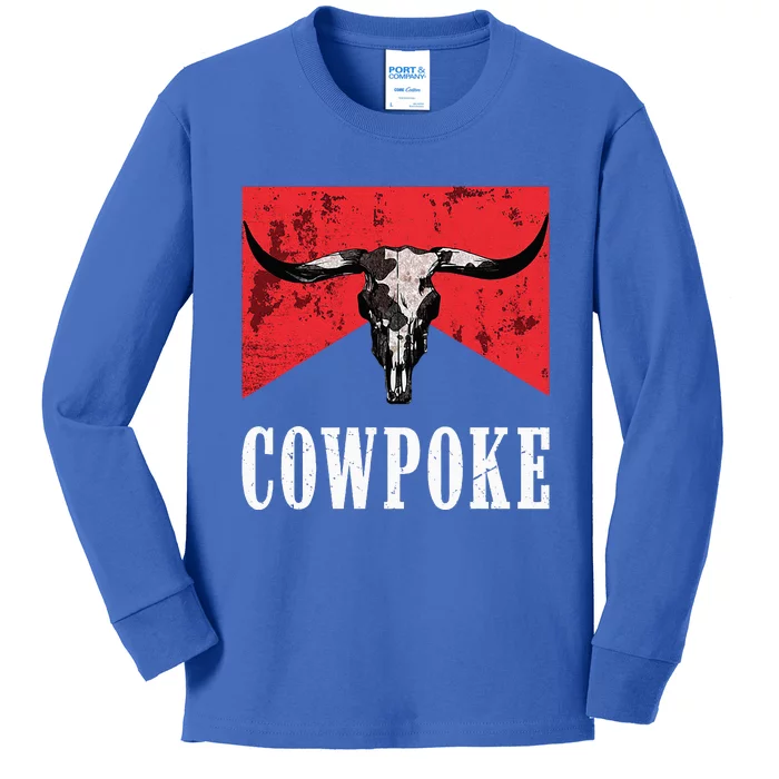 Western Cowpoke IM Just A Cowpoke In The Big Rodeo Retro Kids Long Sleeve Shirt