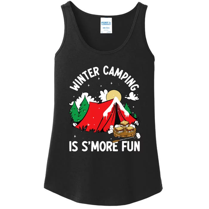 Winter Camping Is SMore Fun Smore Lover Campfire Vibes Camp Ladies Essential Tank