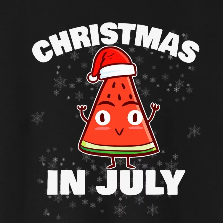 Watermelon Christmas In July Christmas Tree Summer Christmas Women's Crop Top Tee