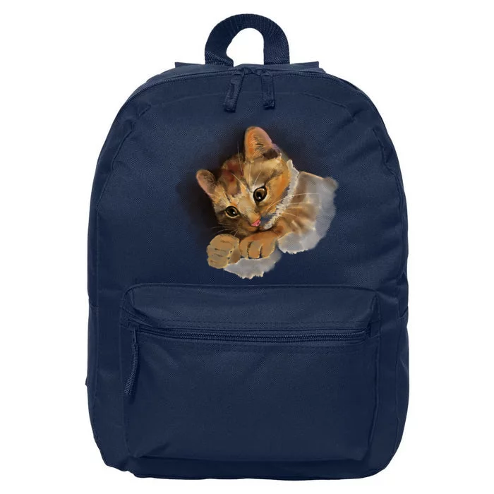 Watercolor Cat Illustration 16 in Basic Backpack