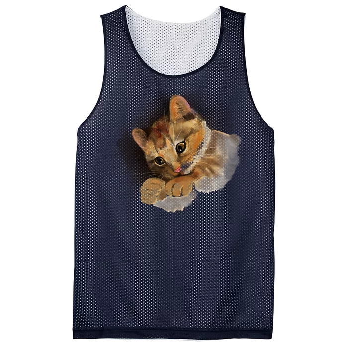 Watercolor Cat Illustration Mesh Reversible Basketball Jersey Tank