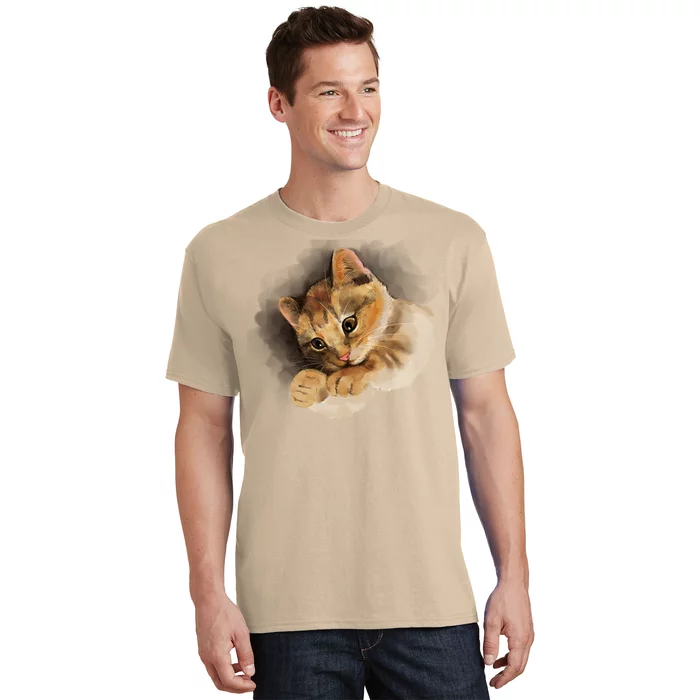 Watercolor Cat Illustration T-Shirt