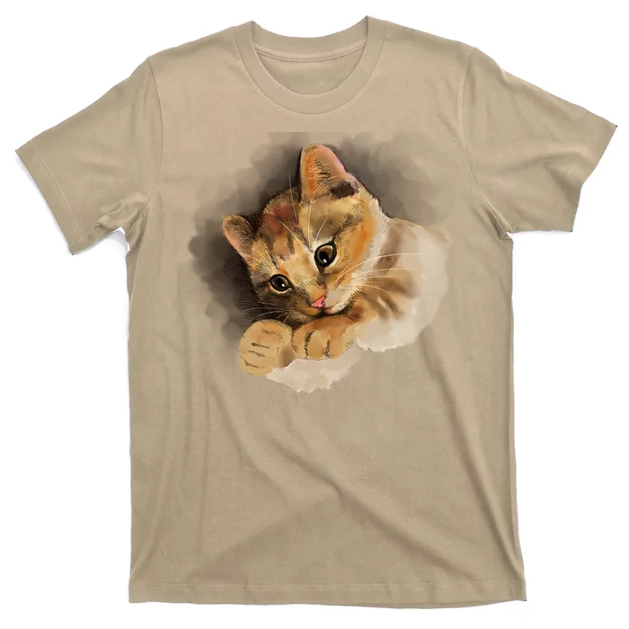 Watercolor Cat Illustration T-Shirt