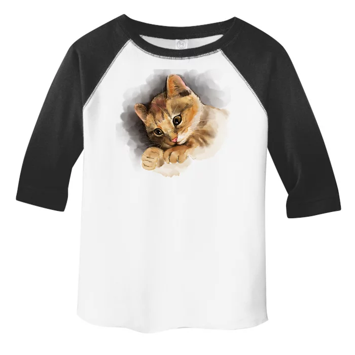 Watercolor Cat Illustration Toddler Fine Jersey T-Shirt