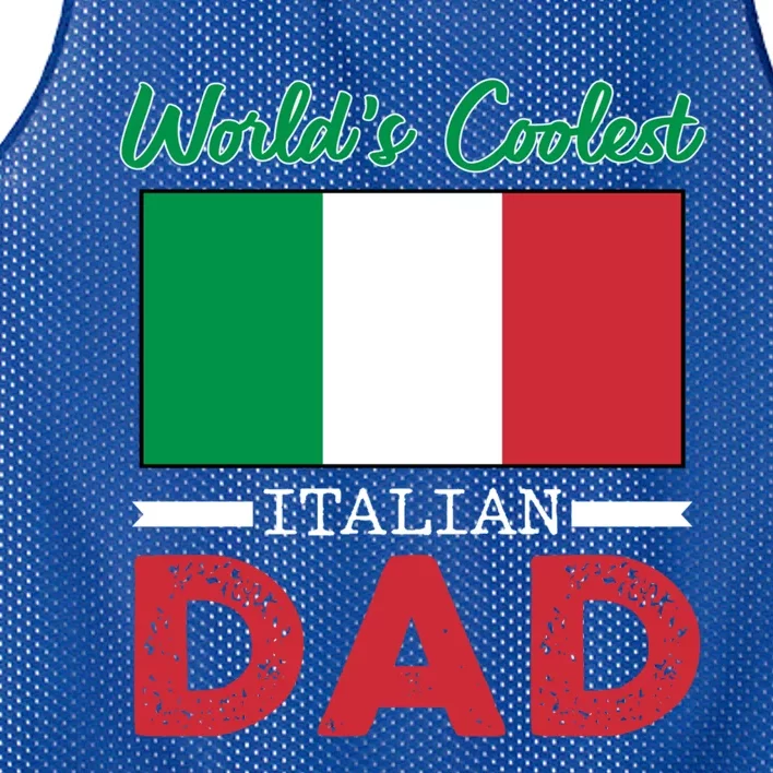 Worlds Coolest Italian Dad Fathers Day Png Great Gift Mesh Reversible Basketball Jersey Tank