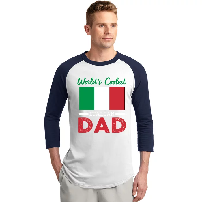 Worlds Coolest Italian Dad Fathers Day Png Great Gift Baseball Sleeve Shirt