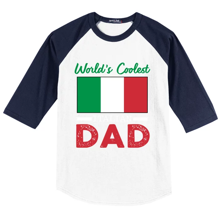 Worlds Coolest Italian Dad Fathers Day Png Great Gift Baseball Sleeve Shirt