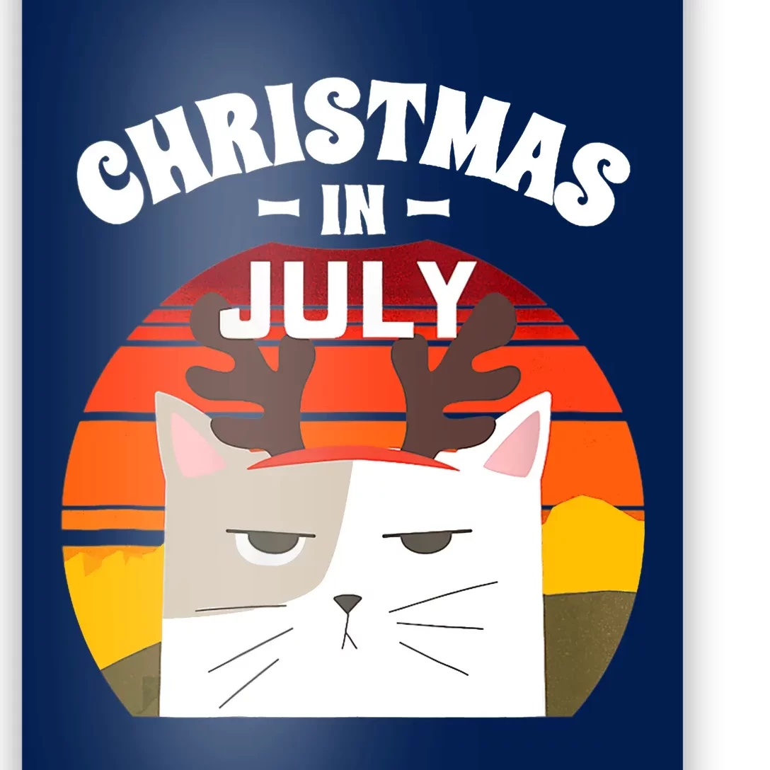 Wo Christmas in July for Reindeer Cat Poster